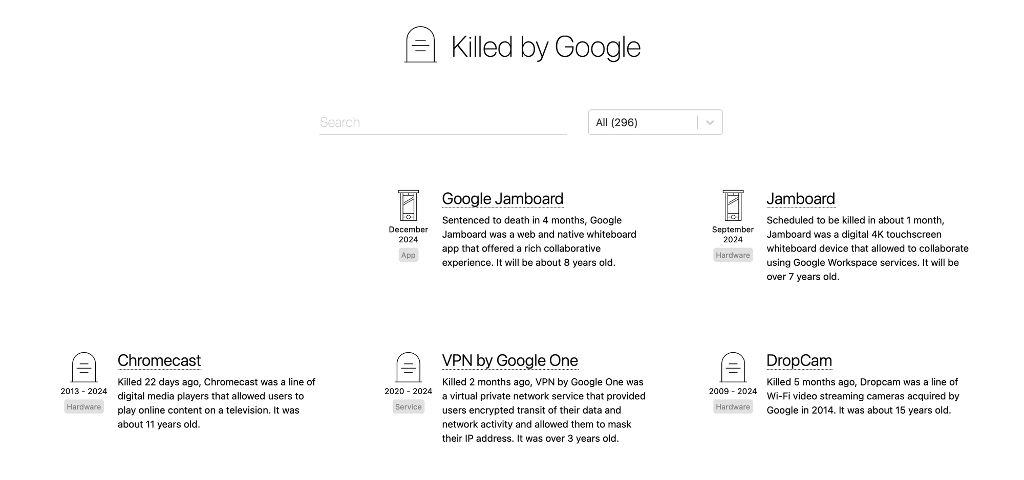 Google Graveyard – Killed by Google